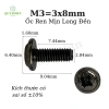Ốc vít ren mịn M3x8mm đầu long đệm dài 8mm - Giá chỉ 26.884đ - Linh Kiện Quỳnh Diễn 2