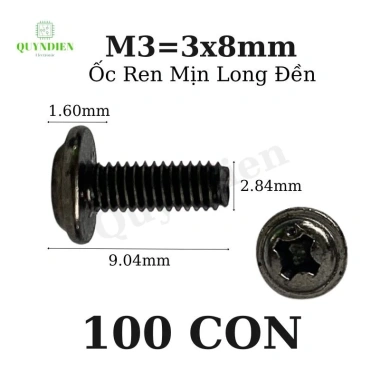 Ốc vít ren mịn M3x8mm đầu long đệm dài 8mm - Giá chỉ 26.884đ - Linh Kiện Quỳnh Diễn 7