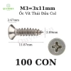 Ốc vít Ren xoắn 3mm dài 11mm trắng đầu COL - 100 con - linh kiện Quỳnh Diễn 7