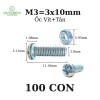 Ốc vít tán 3 ly M3 đa độ dài 1-5cm - Linh kiện điện tử Quỳnh Diễn, giá chỉ 18.200đ 10