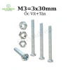 Ốc vít tán M3 3ly dài 3cm - Túi 150g (90-100 con) Giá chỉ 27.300 VND - Linh kiện điện tử QUỲNH DIỈN