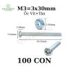 Ốc vít tán M3 3ly dài 3cm - Túi 150g (90-100 con) Giá chỉ 27.300 VND - Linh kiện điện tử QUỲNH DIỈN 2