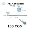 Ốc vít tán M3 3ly dài 4cm, túi 200g 90 con - Linh kiện điện tử giá ưu đãi 30.800₫ 2