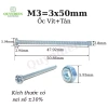 Ốc vít tán M3 3x50mm 3 ly dài 5cm 90 con, túi 250g, giá chỉ 40.248₫ Quỳnh Diễn 3