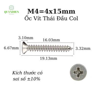 Ốc vít Thái M4 ren xoắn 15mm 1.000 con, dùng cho ampli, quạt, vỏ sạc Quỳnh Diễn 3