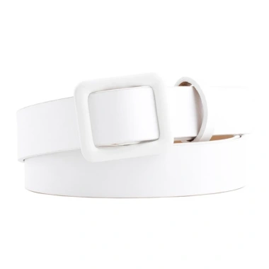 OFF-WHITE Thắt Lưng Da PU Nữ Khóa Vuông Không Đục Lỗ Thời Trang Giá 50.642 VND 10