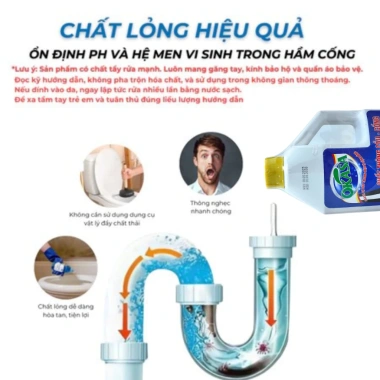 OKASA Nước Thông Tắc Cống Cực Mạnh - Xử Lý Tắc Nghẽn Bồn Cầu, Cống, Rửa Chén, Giá 134k 5