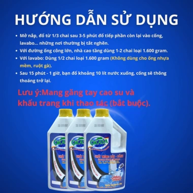 OKASA Nước Thông Tắc Cống Cực Mạnh - Xử Lý Tắc Nghẽn Bồn Cầu, Cống, Rửa Chén, Giá 134k 6