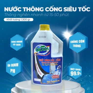 OKASA Nước Thông Tắc Cống Cực Mạnh - Xử Lý Tắc Nghẽn Bồn Cầu, Cống, Rửa Chén, Giá 134k 7