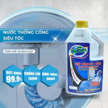 OKASA Nước Thông Tắc Cống Cực Mạnh - Xử Lý Tắc Nghẽn Bồn Cầu, Cống, Rửa Chén, Giá 134k 8