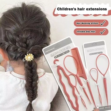 OKDEALS Bộ 4 Cái Tạo Kiểu Tóc Salon - Vòng Bím Pin Pháp, Lược Đuôi, Móc Đôi & Kéo Đa Năng, Cho Tóc Đẹp Tại Nhà, Giá Ưu Đãi 39.600₫ 7