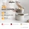 Olayks Nồi Lẩu Điện 2L Thép 304 Chống Dính - Công Suất Kép Đa Năng, Nấu Bít Tết, Mì Ý, Ramen