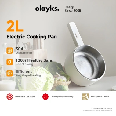 Olayks Nồi Lẩu Điện 2L Thép 304 Chống Dính - Công Suất Kép Đa Năng, Nấu Bít Tết, Mì Ý, Ramen 10