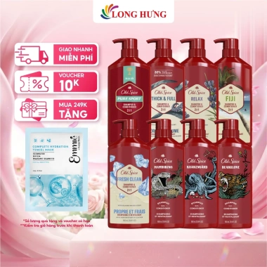 Old Spice Dầu gội & xả 2-in-1 650ml - Giá 279k, mùi thơm nam, tóc chắc khỏe