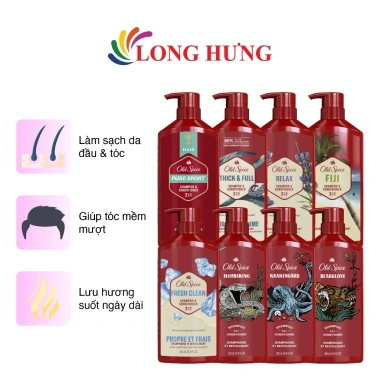 Old Spice Dầu gội & xả 2-in-1 650ml - Giá 279k, mùi thơm nam, tóc chắc khỏe