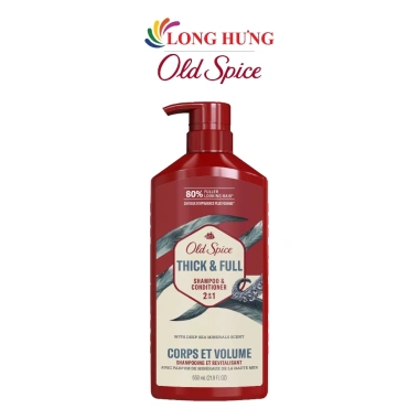 Old Spice Dầu gội & xả 2-in-1 650ml - Giá 279k, mùi thơm nam, tóc chắc khỏe
