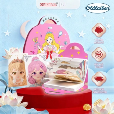 Oldlaiben Sổ Tay Trang Điểm Quai Xách kèm 200 Sticker, Tranh Tô Vẽ & Cắt Dán – Giá ưu đãi 124.913 VND
