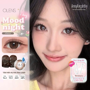 OLENS Lens 1 ngày GIÃN TRÒNG Moodnight Choco - Kính áp tròng chính hãng Hàn Quốc