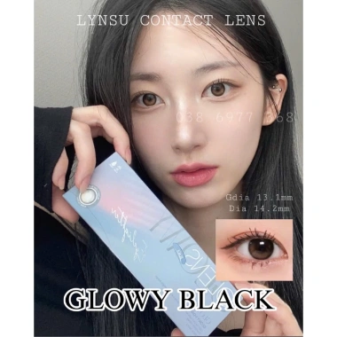 OLENS Lens 1 ngày GLOWY BLACK Hàn Quốc - Kính áp tròng LYNSU Đôi 2 chiếc Giá ưu đãi 120.000 VND