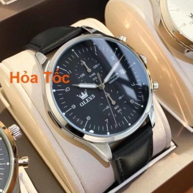 OLEVS 2.880 Đồng hồ nam chính hãng - Dây da, chống nước, lịch, mặt số phát sáng, giá 1.7 triệu