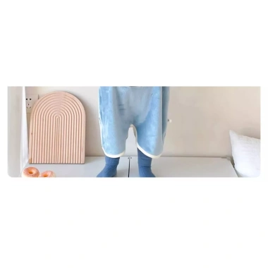 Onesie trẻ em không tay, vest flannel dày, chống đá, mũ trùm đầu, nhanh khô thấm hút, mọi mùa 3