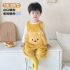 Onesie trẻ em không tay, vest flannel dày, chống đá, mũ trùm đầu, nhanh khô thấm hút, mọi mùa 10