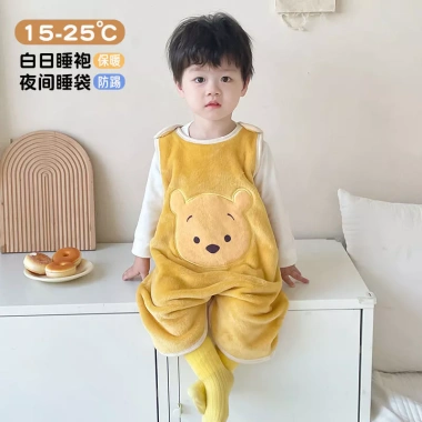 Onesie trẻ em không tay, vest flannel dày, chống đá, mũ trùm đầu, nhanh khô thấm hút, mọi mùa 10