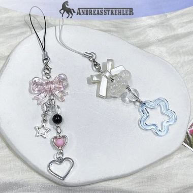 Onetimingfine 1 Hạt Handmade Cô Gái Ngọt Móc Khóa IP11 Y2K Ngôi Sao Năm Cánh 4