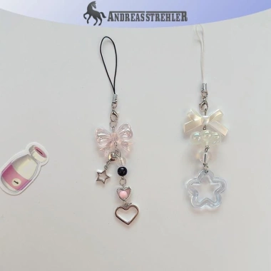 Onetimingfine 1 Hạt Handmade Cô Gái Ngọt Móc Khóa IP11 Y2K Ngôi Sao Năm Cánh 5