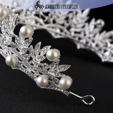 Onetimingfine 2.019 Tiara Cô Dâu Pha Lê Ngọc Trai Vương Miện Kim Cương Giả