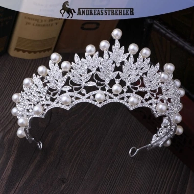 Onetimingfine 2.019 Tiara Cô Dâu Pha Lê Ngọc Trai Vương Miện Kim Cương Giả
