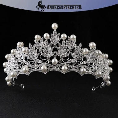 Onetimingfine 2.019 Tiara Cô Dâu Pha Lê Ngọc Trai Vương Miện Kim Cương Giả