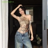 Onetimingfine Camisole Hot Girls Mùa Hè Graffiti Không Đều Vai Không Tay Slim - 110.808 VND 6