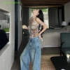 Onetimingfine Camisole Hot Girls Mùa Hè Graffiti Không Đều Vai Không Tay Slim - 110.808 VND 9