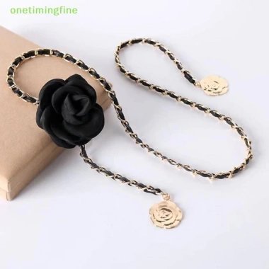 Onetimingfine Dây Thắt Lưng Nữ Kim Loại Hoa Camellia Mỏng - Thời trang Đầm Quần cho bé gái 79.947 VND