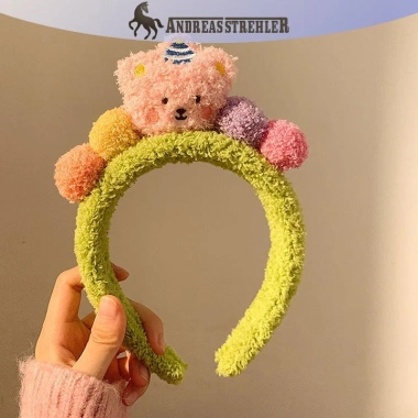 Onetimingfine Gấu Dễ Thương Trang Trí Sinh Nhật Băng Đô Quấn Tóc Pompom Bóng Mũ Nữ Bé Gái Trẻ Em VN Giá 42.386 VND