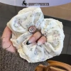 Onetimingfine Hàn Quốc Ren Lớn Ngọt Ngào Hairband Đuôi Ngựa Scrunchies Dây Buộc Tóc Bé Gái Nữ VN 2