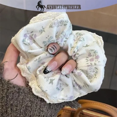 Onetimingfine Hàn Quốc Ren Lớn Ngọt Ngào Hairband Đuôi Ngựa Scrunchies Dây Buộc Tóc Bé Gái Nữ VN 2