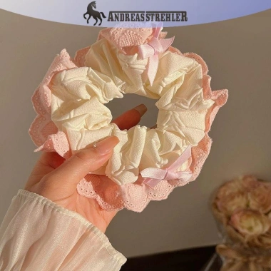 Onetimingfine Hàn Quốc Ren Lớn Ngọt Ngào Hairband Đuôi Ngựa Scrunchies Dây Buộc Tóc Bé Gái Nữ VN 5