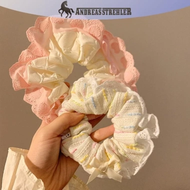 Onetimingfine Hàn Quốc Ren Lớn Ngọt Ngào Hairband Đuôi Ngựa Scrunchies Dây Buộc Tóc Bé Gái Nữ VN 7