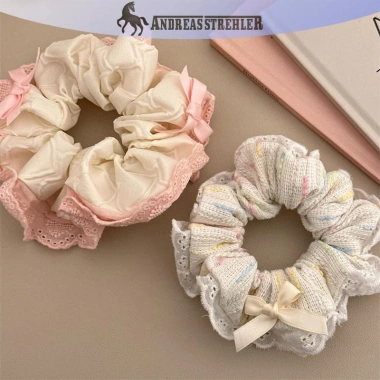 Onetimingfine Hàn Quốc Ren Lớn Ngọt Ngào Hairband Đuôi Ngựa Scrunchies Dây Buộc Tóc Bé Gái Nữ VN 8
