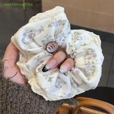 Onetimingfine Hàn Quốc Ren Lớn Ngọt Ngào Hairband Đuôi Ngựa Scrunchies Dây Buộc Tóc Bé Gái Nữ VN 10