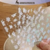 Onetimingfine Trắng Mộc Lan Hoa Tay Vẽ Tính Khí Miếng Dán Móng Tay Tăng Cường Dính Decal Trang Trí VN 33.660₫