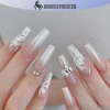 Onetimingfine Trắng Mộc Lan Hoa Tay Vẽ Tính Khí Miếng Dán Móng Tay Tăng Cường Dính Decal Trang Trí VN 33.660₫ 7