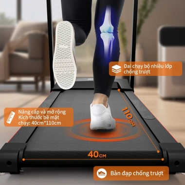 OneTwoFit Máy chạy bộ 2.5 mã lực 3 cấp điện, loa Bluetooth, kết nối ứng dụng thể thao - Giá chỉ 5,519,000₫