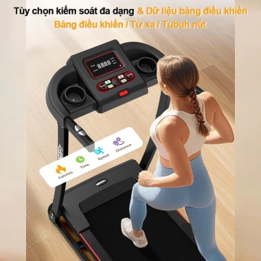 OneTwoFit Máy chạy bộ điện gập gọn, xoay điều chỉnh, Bluetooth, hạng nặng – 5,299,000₫