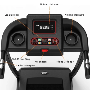 OneTwoFit Máy chạy bộ điện gập gọn, xoay điều chỉnh, Bluetooth, hạng nặng – 5,299,000₫