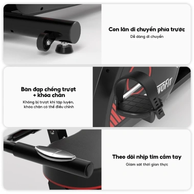 OneTwoFit Xe đạp tập - Cảm biến nhịp tim, ghế điều chỉnh, giảm 22% còn 3.559.000₫