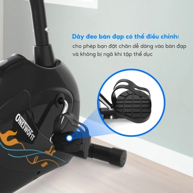 OneTwoFit Xe đạp tập gym tại nhà 4KG yên tĩnh, đèn LED, giá ưu đãi 3.699.000₫