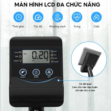 OneTwoFit Xe Đạp Thể Thao Bánh Đà 4KG Không Ồn, Màn Hình LED, Tập Gym - Giá Ưu Đãi 3.36 Triệu